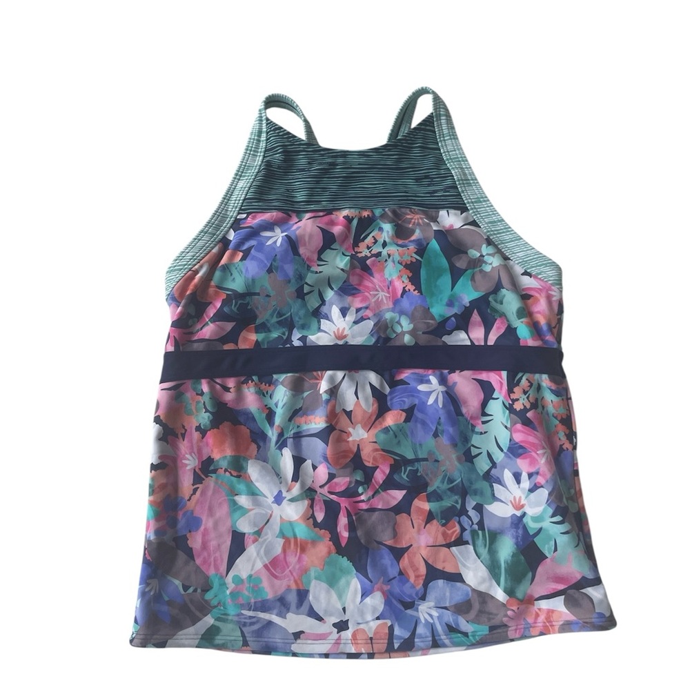 Athleta Girl Surfs Up Tropical Floral Tankini Swim Top Girls Sz: XXL/16 New $35